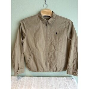 Polo by Ralph Lauren Men's Harrington Jacket Tan Blue Pony L Classic Old Money